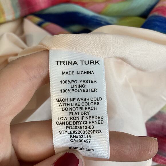 Trina Turk Women's Abstract Off Shoulder San Onofre Maxi‎ Dress Size S Vibrant - Picture 6 of 12